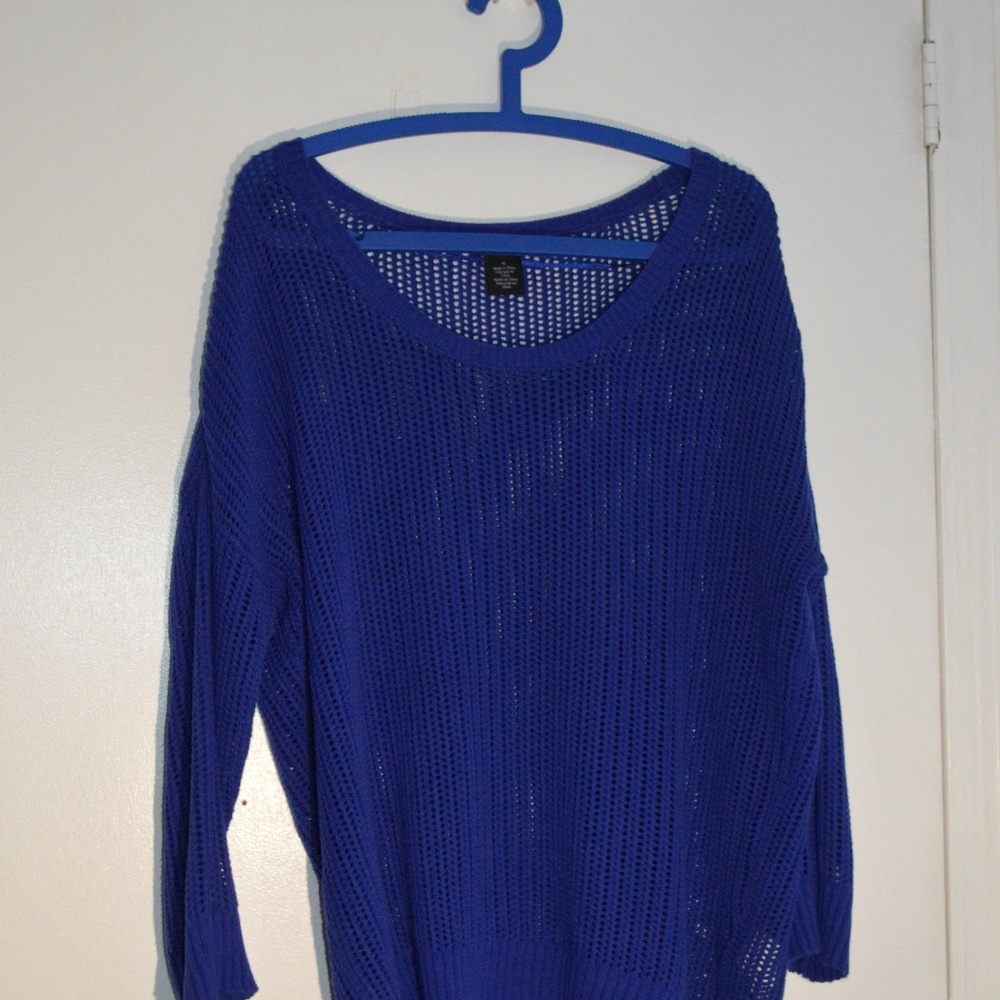 Blue knit sweater